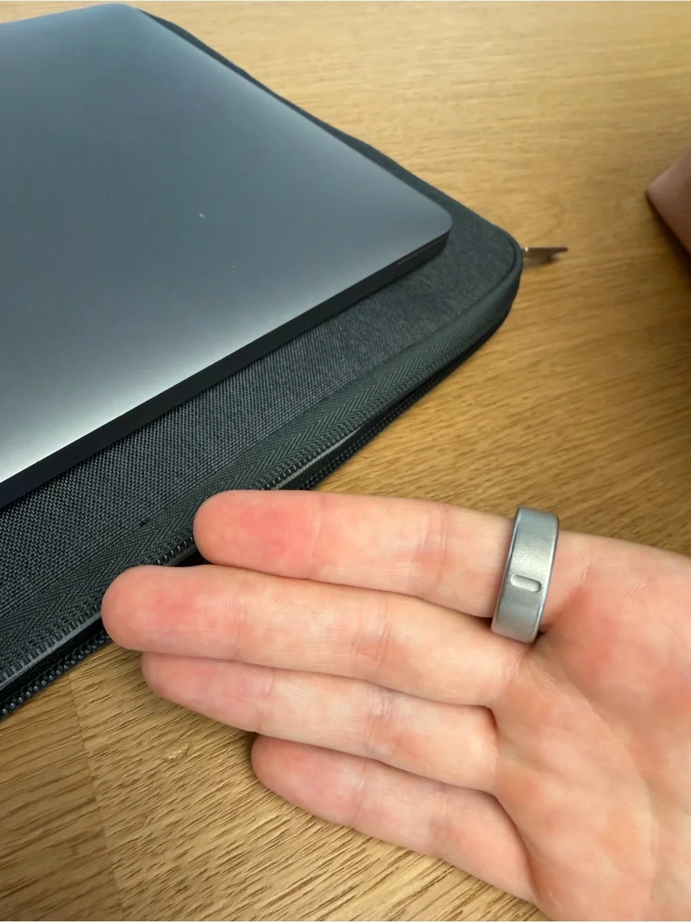 Oura ring 4 size 9 brushed silver